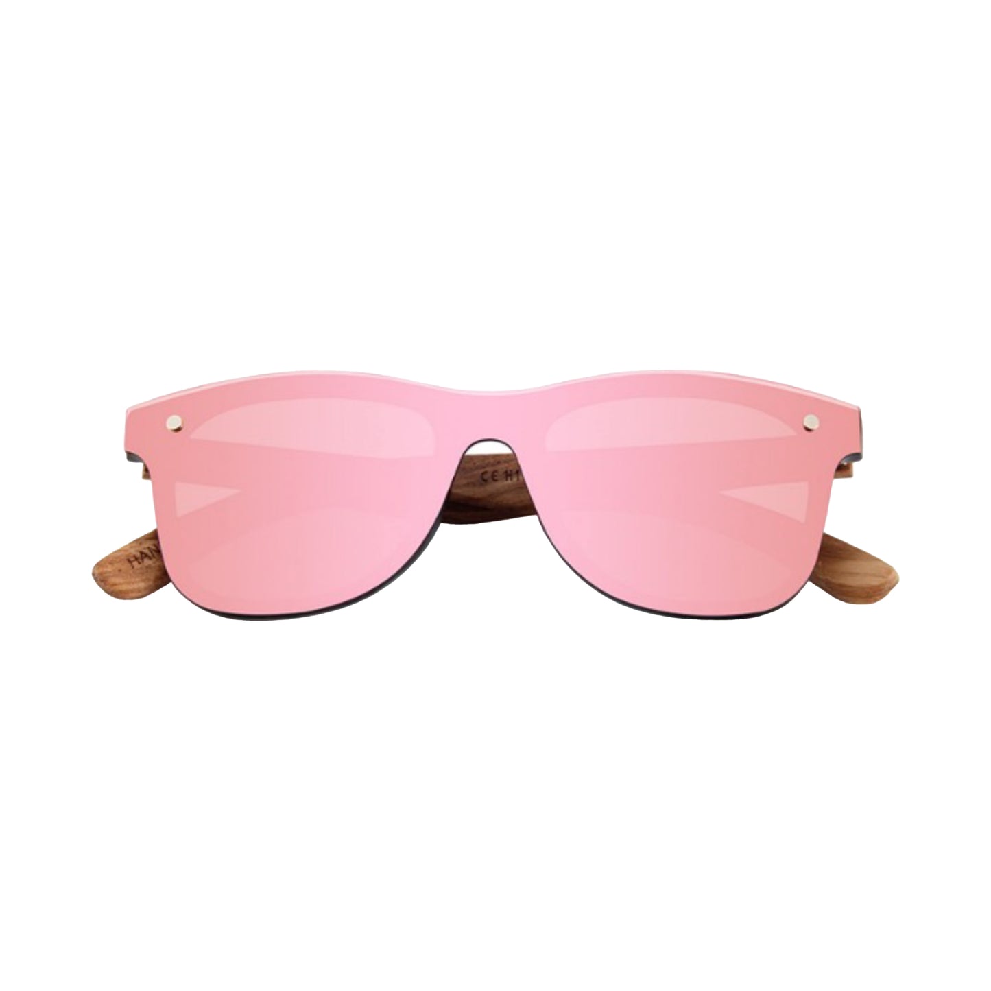 Handmade Bamboo Sunglasses Pink Lense