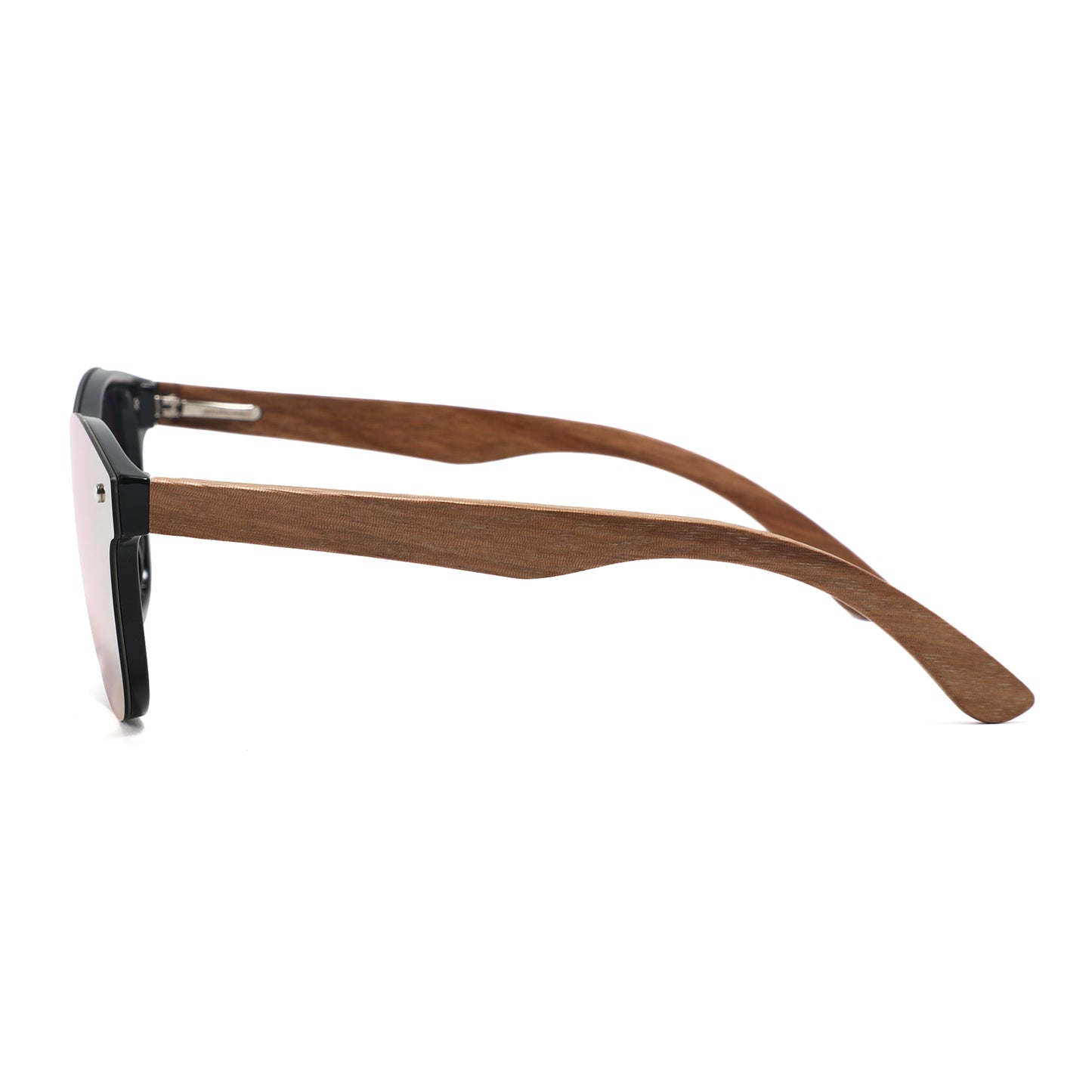 Handmade Bamboo Sunglasses Pink Gold Colored Lense