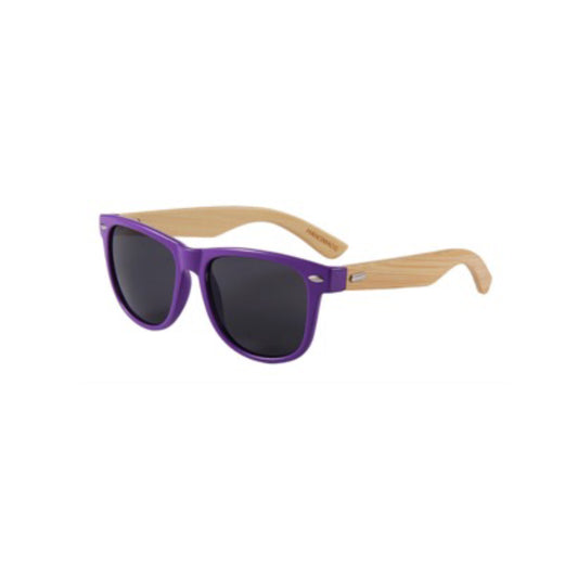 Yogaz Purple Rimmed Bamboo Sunglasses