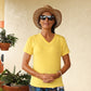 Yellow Eco Friendly Modal UV Protectant V-Neck T-Shirt - YOGAZ