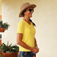Yellow Eco Friendly Modal UV Protectant V-Neck T-Shirt - YOGAZ