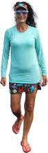 Load image into Gallery viewer, a woman in blue shirt and shorts walking
