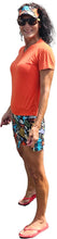 Load image into Gallery viewer, YOGAZ Bamboo  UV Protectant V-Neck T-Shirts Salmon Color Sizes XXS to XXL
