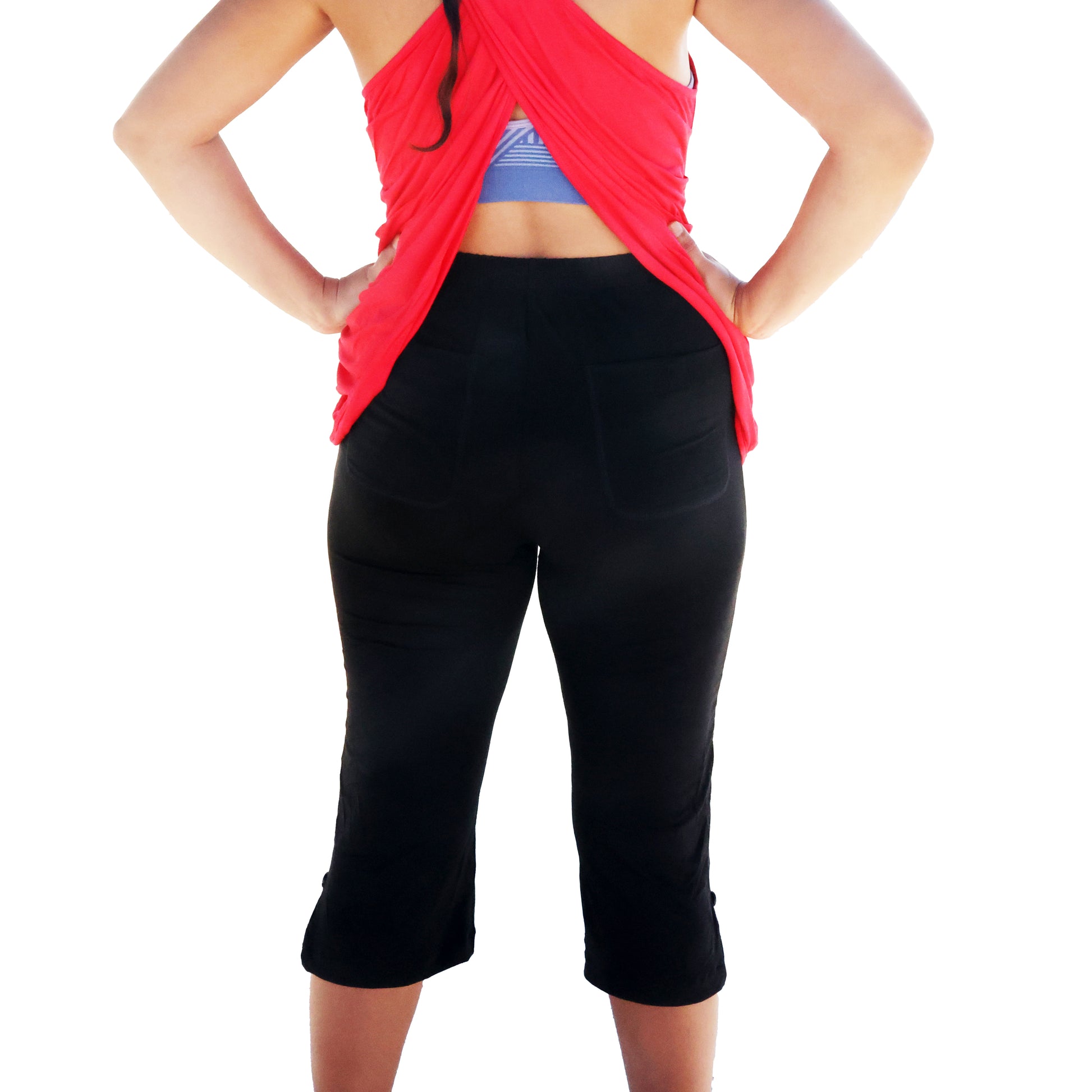 Black Modal Fabric Capris - YOGAZ