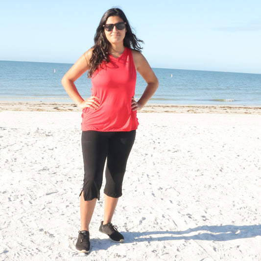 Black Modal Fabric Capris - YOGAZ