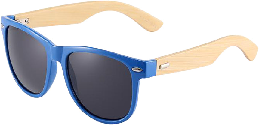 Yogaz Blue Rimmed Bamboo Sunglasses - YOGAZ