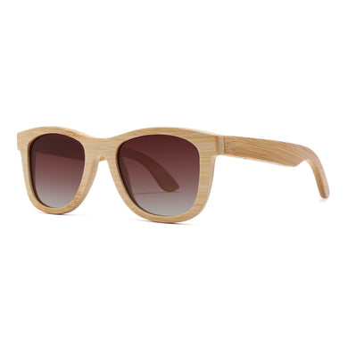 a pair of wooden sunglasses on a white background