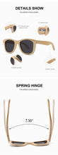 Load image into Gallery viewer, a pair of sunglasses with a wooden frame and polarized lens
