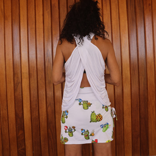 Yogaz Eco-Friendly Modal Bow Tank Top in White