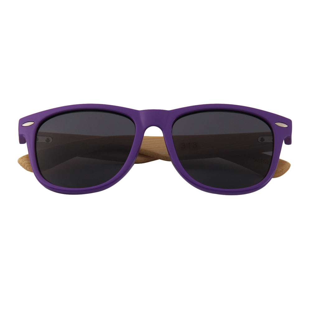 Yogaz Purple Rimmed Bamboo Sunglasses - YOGAZ