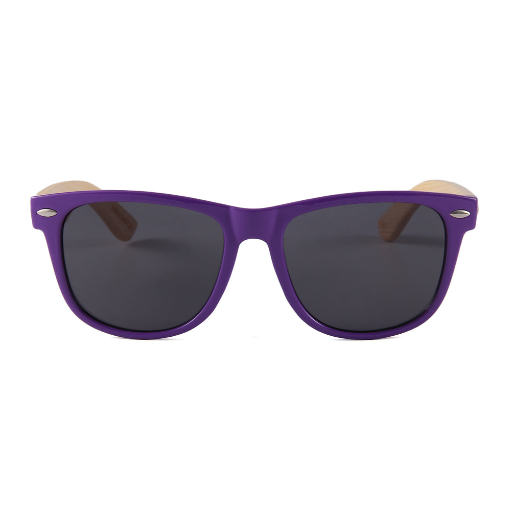 Yogaz Purple Rimmed Bamboo Sunglasses - YOGAZ