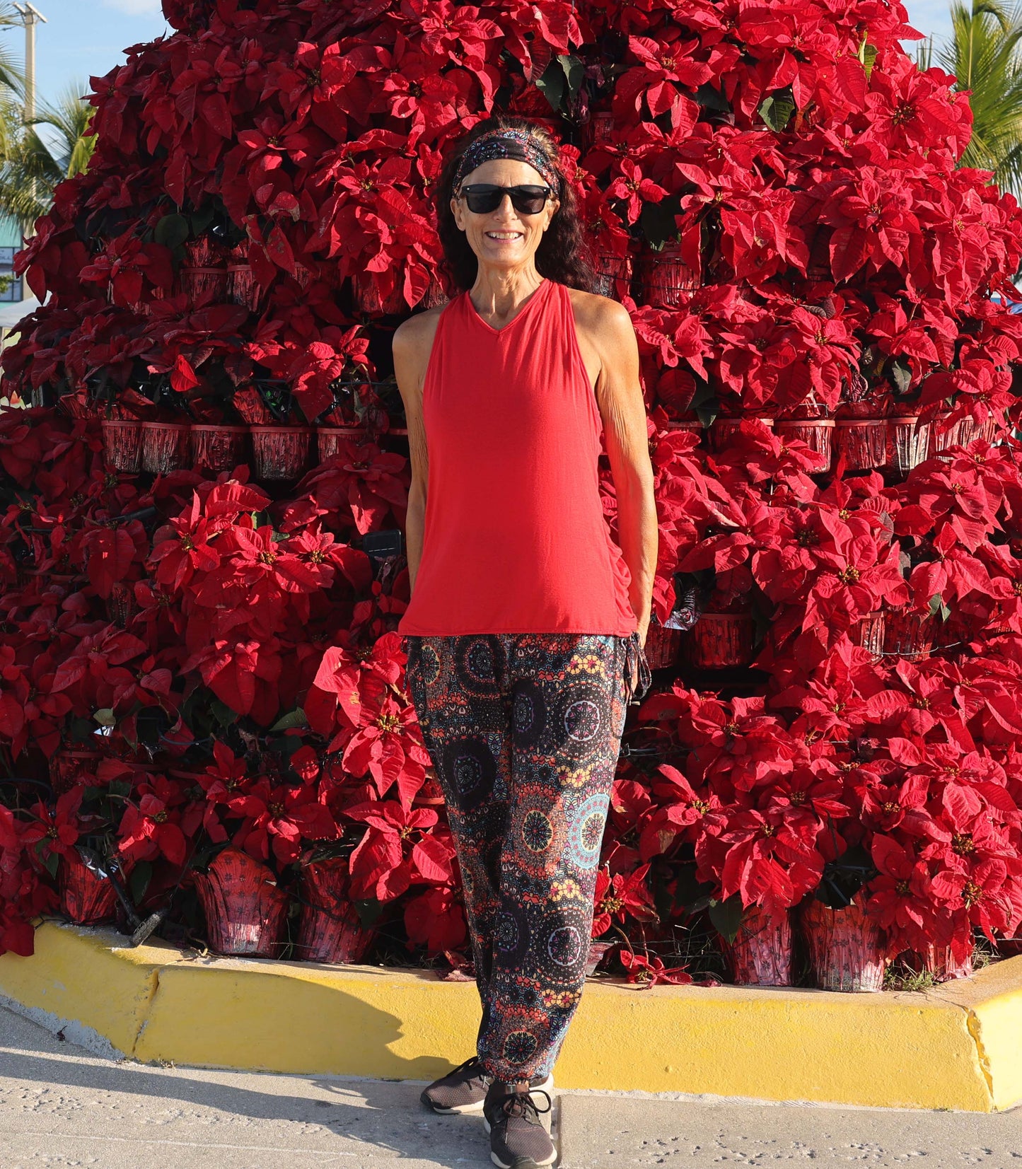 YOGAZ Eco-Friendly Red Modal BOW Tank Top in