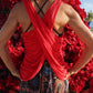 YOGAZ Eco-Friendly Red Modal BOW Tank Top in