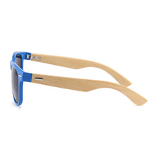Load image into Gallery viewer, Yogaz Blue Rimmed Bamboo Sunglasses
