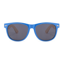 Load image into Gallery viewer, Yogaz Blue Rimmed Bamboo Sunglasses
