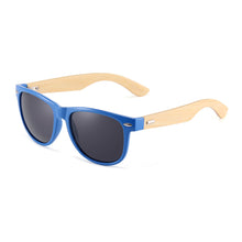 Load image into Gallery viewer, Yogaz Blue Rimmed Bamboo Sunglasses
