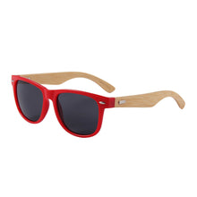 Load image into Gallery viewer, Yogaz Red Rimmed Bamboo Sunglasses
