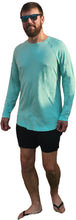 Load image into Gallery viewer, Bamboo UV Protectant Aqua Colored Long Sleeve Shirts  sizes Extra Small to XXXL
