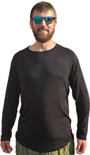 Load image into Gallery viewer, Bamboo UV Protectant  Long Sleeve Shirts Black sizes Extra Small to XXXL

