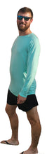 Load image into Gallery viewer, Bamboo UV Protectant Aqua Colored Long Sleeve Shirts  sizes Extra Small to XXXL
