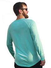 Load image into Gallery viewer, Bamboo UV Protectant Aqua Colored Long Sleeve Shirts  sizes Extra Small to XXXL
