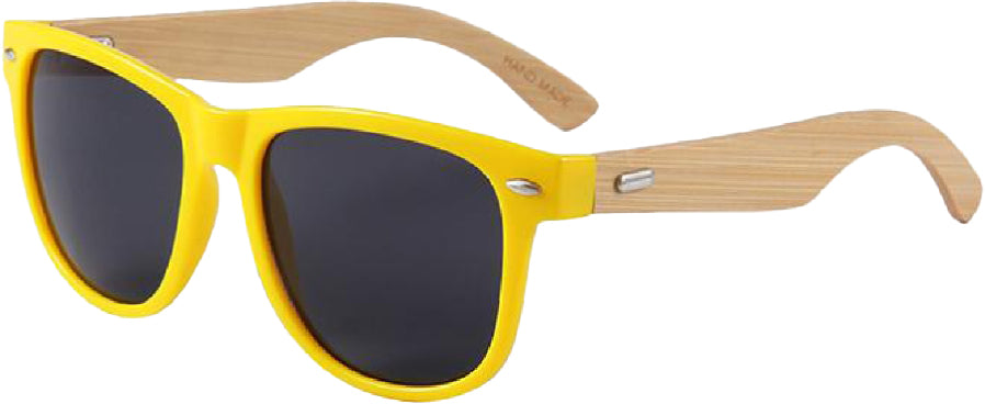 Yogaz Yellow Rimmed Bamboo Sunglasses