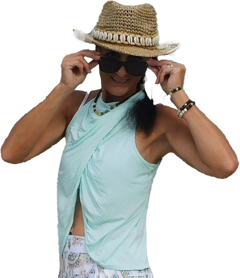 The Yogaz Cool Mint Green Sexy Top is well, really sexy! Made with Sustainable Eco-Friendly Bamboo!