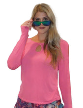 Load image into Gallery viewer, YOGAZ Eco-Friendly Bamboo Fabric Breathe Keyhole Pink Long Sleeve Shirt
