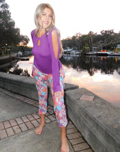 Load image into Gallery viewer, YOGAZ Eco-Friendly Bamboo Fabric Breathe Keyhole Purple Long Sleeve Shirt
