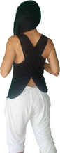 Load image into Gallery viewer, YOGAZ Eco-Friendly Bamboo Fabric Luscious Super Soft Black BOW Tank Top
