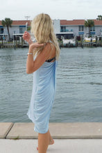 Load image into Gallery viewer, Yogaz New Eco Friendly Bamboo Light Blue Swimsuit Cover-Sun Dress is called &quot;Wave&quot;. It&#39;s super cute, elegant and so comfortable.
