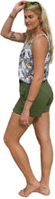 Load image into Gallery viewer, Our Sustainable Eco Friendly Bamboo Ramboo Khaki Green Shorts with Waist Tie for the Ultimate Comfort
