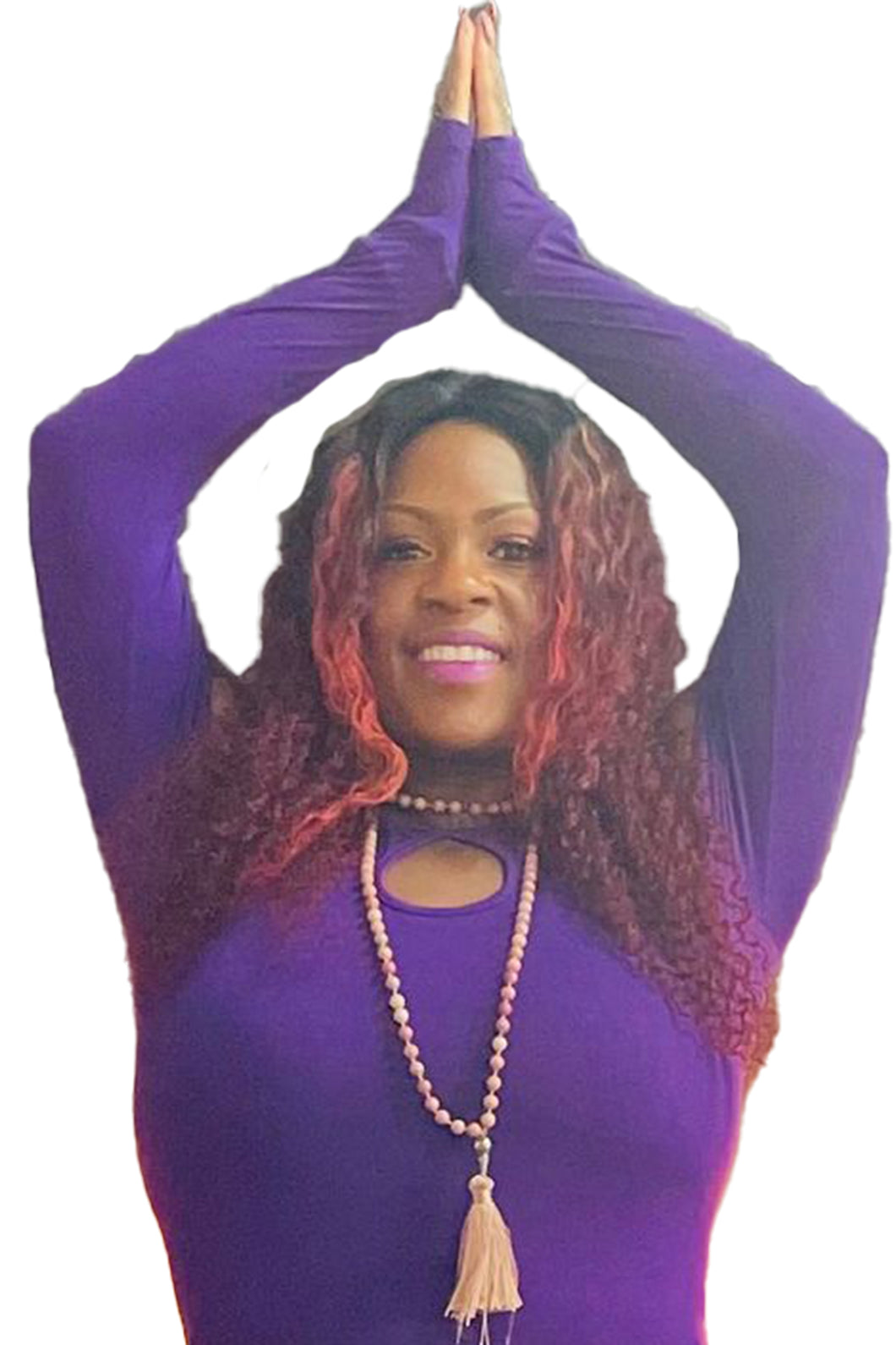 YOGAZ Eco-Friendly Bamboo Fabric Breathe Keyhole Purple Long Sleeve Shirt