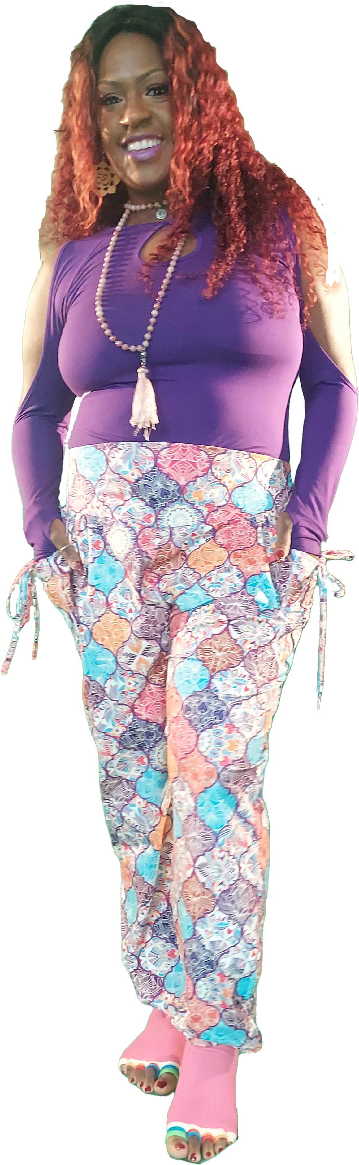 YOGAZ Nina Print Pants with our signature two Pockets in one design