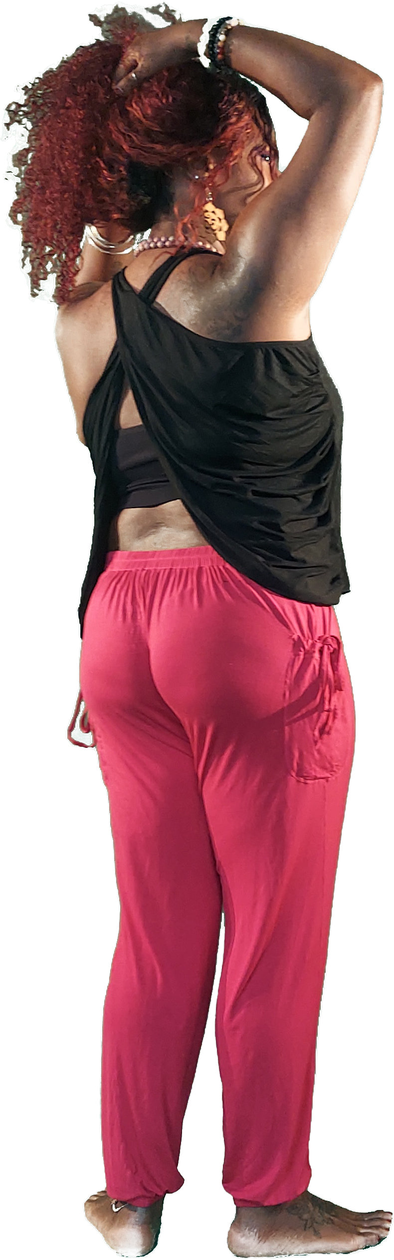 YOGAZ Eco-Friendly Bamboo Hot-Pink  Pants with our Signature Pocket in Pocket design