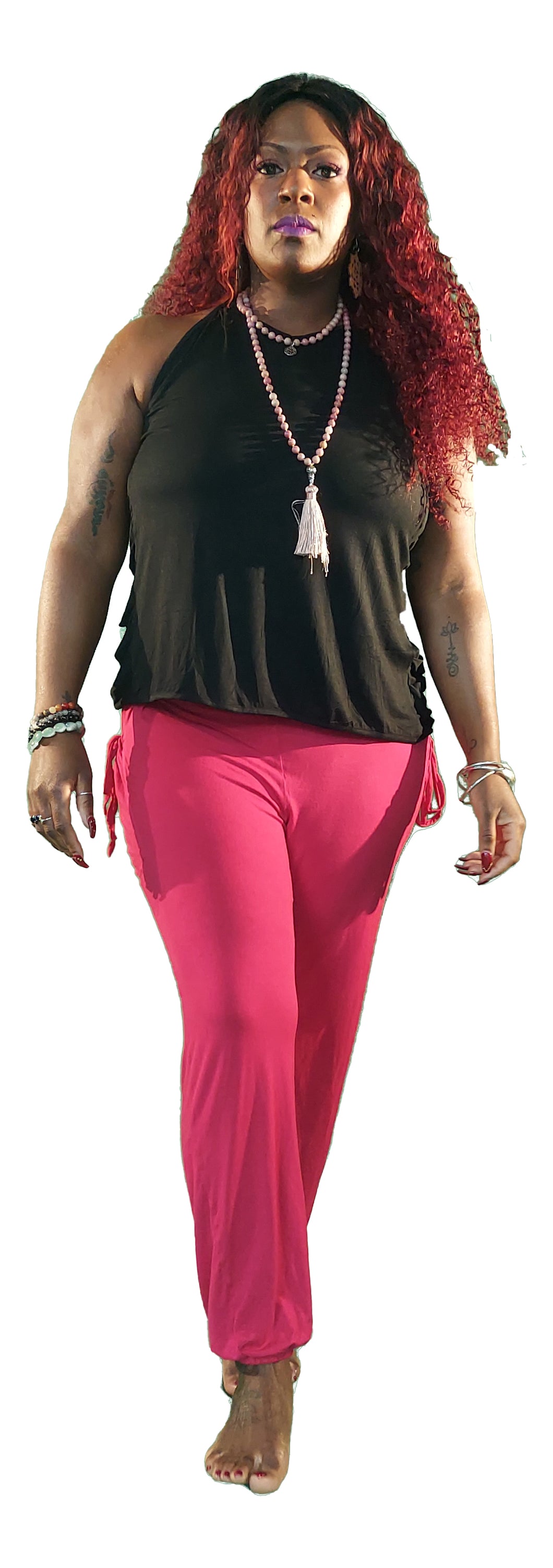 YOGAZ Eco-Friendly Bamboo Hot-Pink  Pants with our Signature Pocket in Pocket design