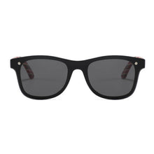 Load image into Gallery viewer, Hand Made Real Bamboo Maroon Stripe Sunglasses UV 400 Protection High Quality Polarized Lenses
