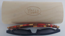Load image into Gallery viewer, Hand Made Real Bamboo Maroon Stripe Sunglasses UV 400 Protection High Quality Polarized Lenses
