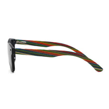 Load image into Gallery viewer, Hand Made BAMBOO Rainbow Stripe Sunglasses with UV 400 Protection High Quality Polarized Lenses
