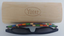 Load image into Gallery viewer, Hand Made BAMBOO Rainbow Stripe Sunglasses with UV 400 Protection High Quality Polarized Lenses
