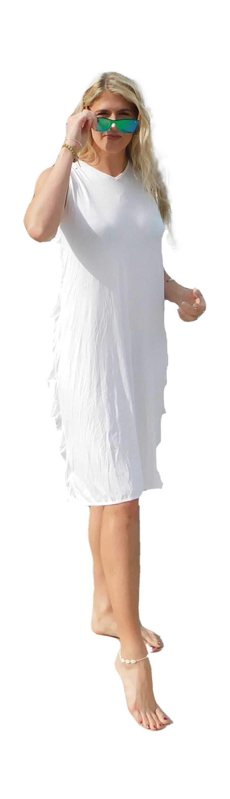 Yogaz New Eco Friendly Bamboo  Ivory Swimsuit Cover-Sun Dress is called 